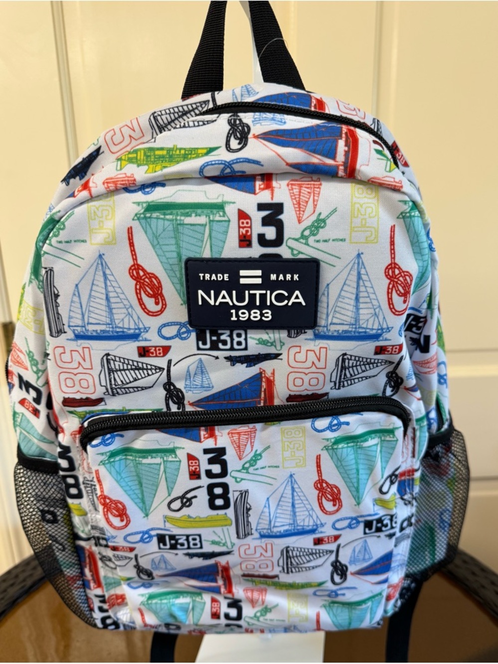 Nautica White Multicolor Sailing Print Backpack